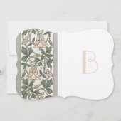 Art Nouveau HoneySuckle Pink Wedding Invitation Kaart (Achterkant)