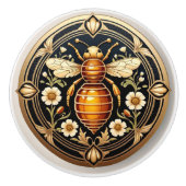 Art Nouveau honingbij Keramische Knop (Voorkant)
