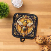 Art Nouveau Honingbij Pannenlap (Top down)