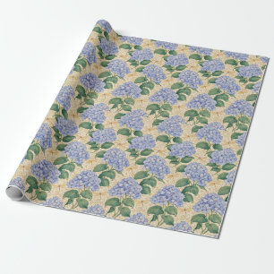 Art Nouveau Hortensia Patroon met Libellen Cadeaupapier