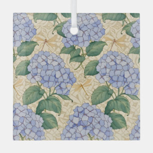 Art Nouveau Hortensia Patroon met Libellen Glas Ornament