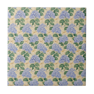 Art Nouveau Hortensia Patroon met Libellen Tegeltje