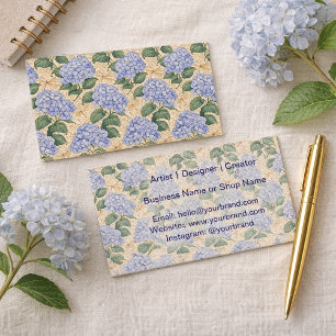 Art Nouveau Hortensia Patroon met Libellen Visitekaartje