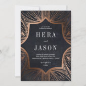 Art Nouveau houtskool en Bronzen Uitnodiging (Voorkant)