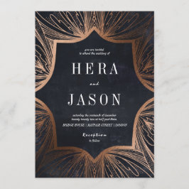 Art Nouveau houtskool en Bronzen Uitnodiging