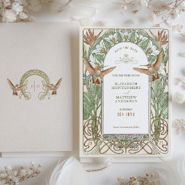  Art Nouveau Hummingbird Save the Date Kaart