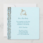 Art Nouveau Hummingbird Tea Party Invitations Kaart (Voorkant)