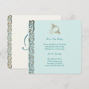 Art Nouveau Hummingbird Tea Party Invitations Kaart