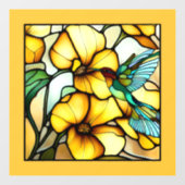 Art Nouveau Hummingbird Tuin Faux Glas in lood Raamsticker (Vel)