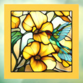 Art Nouveau Hummingbird Tuin Faux Glas in lood Raamsticker (Vel 3)