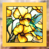 Art Nouveau Hummingbird Tuin Faux Glas in lood Raamsticker (Vel 2)