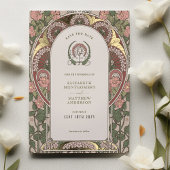 Art Nouveau Huwelijk Gouden Accenten Save The Date Folie Uitnodiging