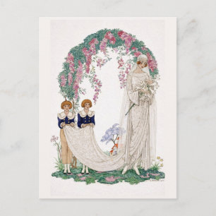 Art Nouveau Huwelijksillustratie – Vintage Bruid Briefkaart