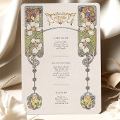 Art Nouveau Huwelijkskeuken Menu Kaart