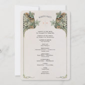  Art Nouveau huwelijksprogramma Kaart (Achterkant)