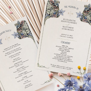 Art Nouveau huwelijksprogramma Kaart