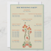 Art Nouveau huwelijksprogramma Kaart (Achterkant)