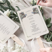  Art Nouveau huwelijksprogramma Kaart Handwaaier