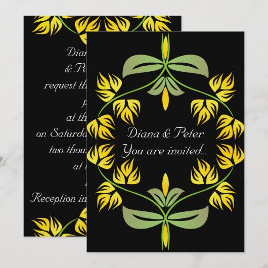 Art Nouveau huwelijksuitnodigingen Kaart (Voorkant / Achterkant)