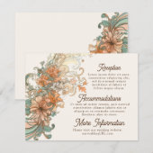 Art Nouveau Huwelijksverblijf Informatiekaartje (Voorkant / Achterkant)