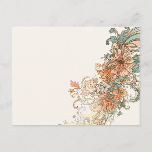 Art Nouveau Huwelijksverblijf Informatiekaartje (Achterkant)