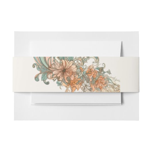 Art Nouveau Huwelijksverblijf Uitnodigingen Wikkel (Voorkant Voorbeeld)