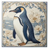 Art Nouveau Ice Bird Penguin Frozen Polar Glaciers Tegeltje (Voorkant)