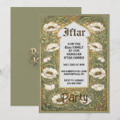 Art Nouveau Iftar Poppy Flower Invitation Kaart (Voorkant / Achterkant)