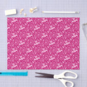 Art Nouveau Ikat - Fuchsia en Bleek Roze Tissuepapier (Craft)