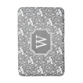 Art Nouveau Ikat - Grijs / Grijs en Wit Badmat (Voorkant Verticaal)