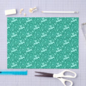 Art Nouveau Ikat - Turquoise en Aqua Tissuepapier (Craft)