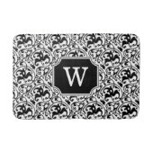 Art Nouveau Ikat - wit en zwart Badmat (Voorkant)