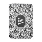 Art Nouveau Ikat - wit en zwart Badmat (Voorkant Verticaal)