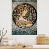 Art Nouveau-illustratie door Alfons Mucha Poster (Keuken)