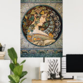 Art Nouveau-illustratie door Alfons Mucha Poster (Thuiskantoor)