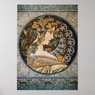 Art Nouveau-illustratie door Alphonse Mucha Poster