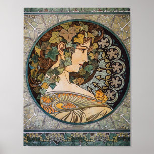 Art Nouveau-illustratie door Alphonse Mucha Poster