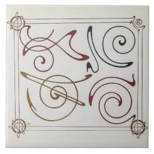  Art Nouveau Illustratie door Mucha Tegeltje
