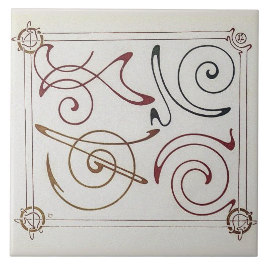  Art Nouveau Illustratie door Mucha Tegeltje (Voorkant)