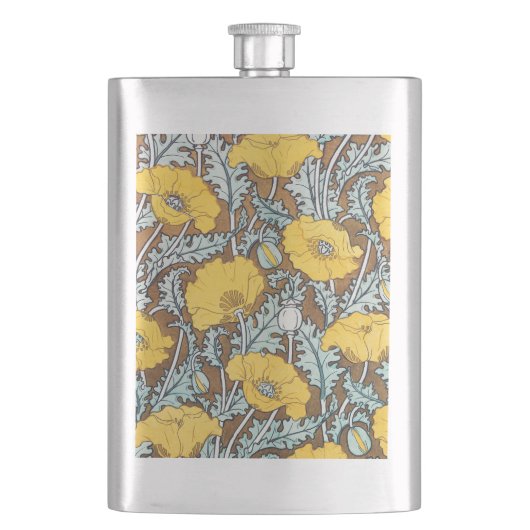 Art Nouveau illustratie van gele papaverbloem Flacon (Voorkant)