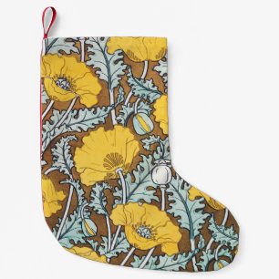 Art Nouveau-illustratie van gele papaverbloem Kleine Kerstsok
