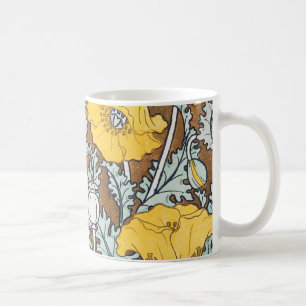 Art Nouveau-illustratie van gele papaverbloem Koffiemok