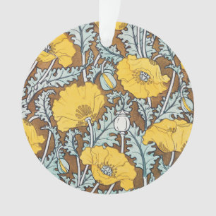 Art Nouveau illustratie van gele papaverbloem Ornament