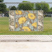 Art Nouveau-illustratie van gele papaverbloem Spandoek (Insitu)