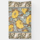 Art Nouveau-illustratie van gele papaverbloem Spandoek (Verticaal)