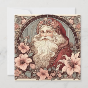 Art Nouveau illustratie van Kerstman Kaart