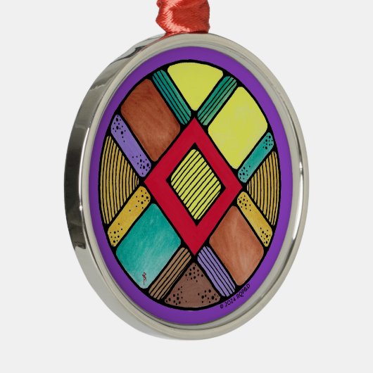 Art Nouveau Ingwaz Rune of Earth Magic Metalen Ornament (Rechts)