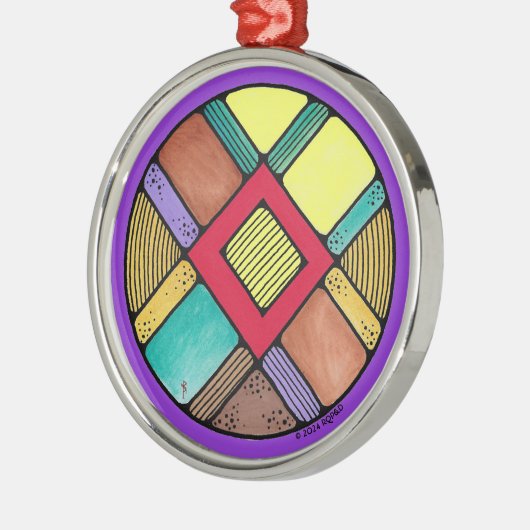 Art Nouveau Ingwaz Rune of Earth Magic Metalen Ornament (Links)