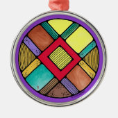 Art Nouveau Ingwaz Rune of Earth Magic Metalen Ornament (Voorkant)