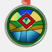 Art Nouveau Ingwaz Rune of Emerging Energy Metalen Ornament (Voorkant)